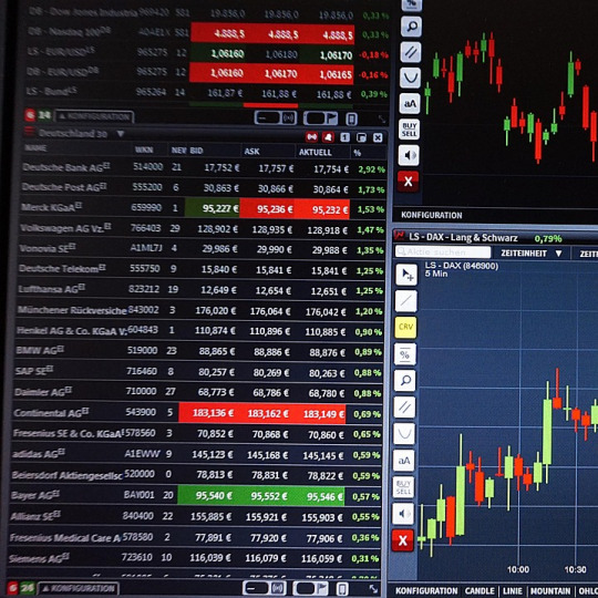 stock trading chart dark